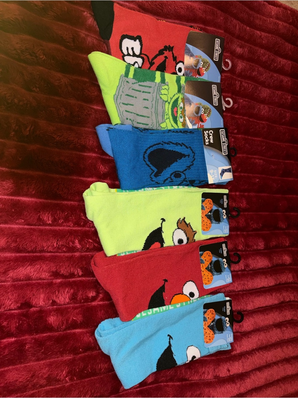 Sesame Street Blue Cookie Monster Crew Socks